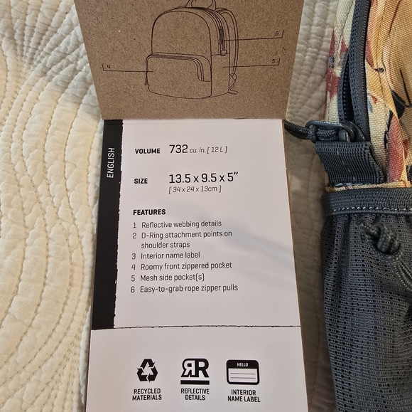 NWT Dakine Banana Print Cubby Pack Backpack, 12L - Picture 6 of 6